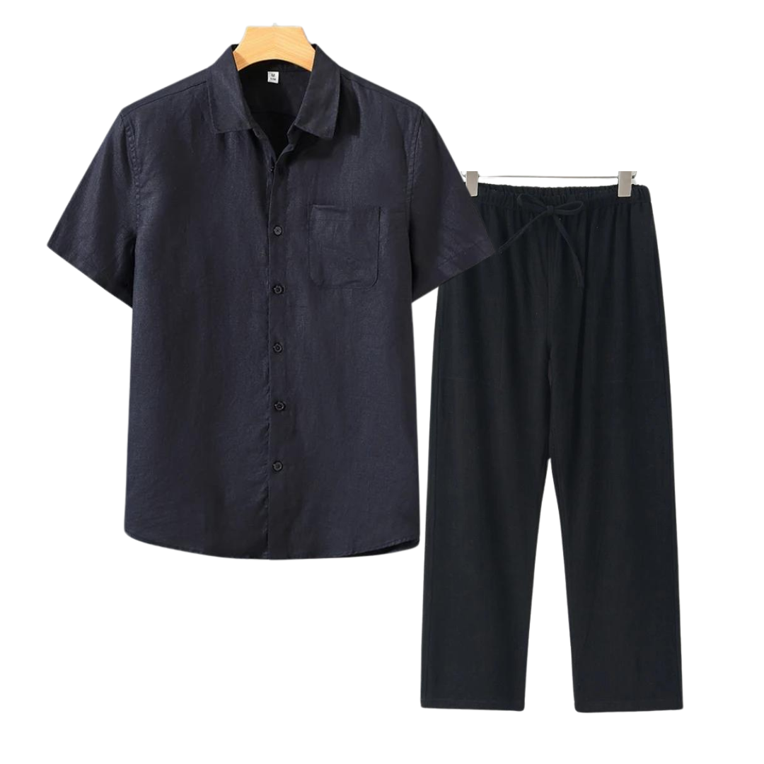 Linen Combo Short Sleeve