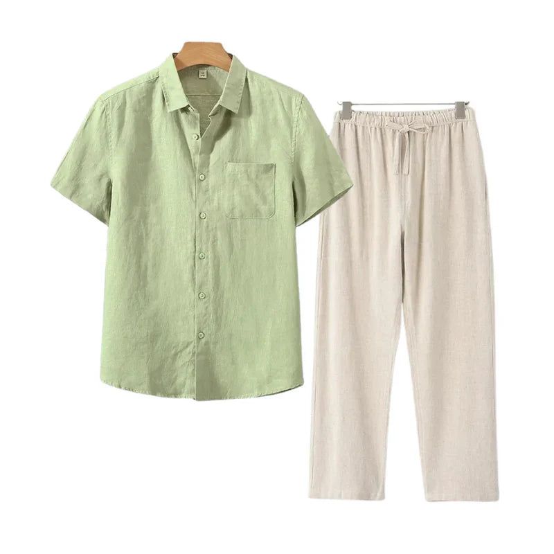Linen Combo Short Sleeve