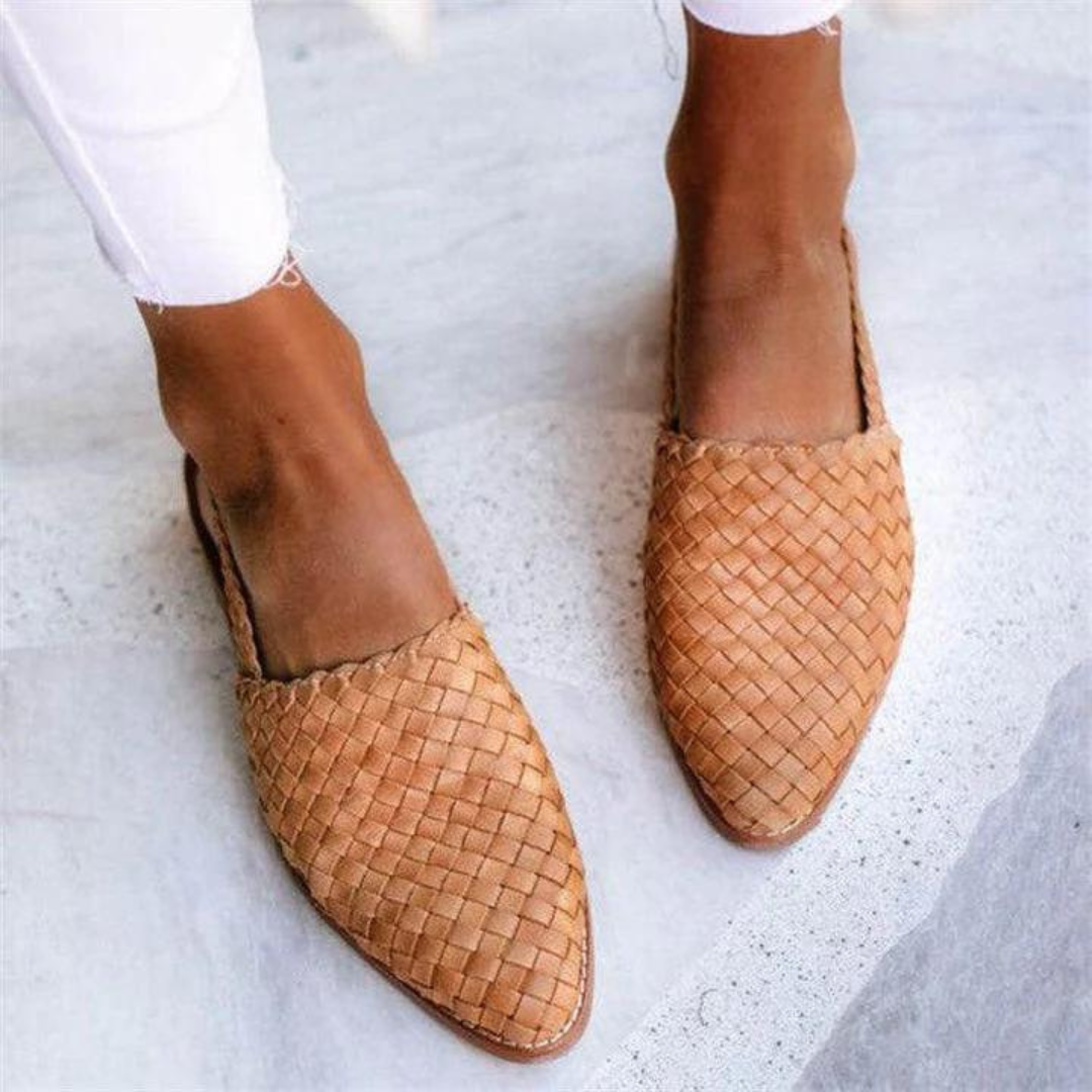 Women’s Handmade Leather Flat Sandals - Comfortable Slip-On, Chic & Durable