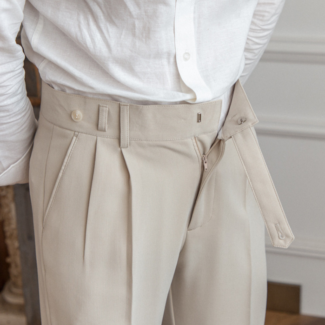 Men’s High-Waist Pleated Trousers