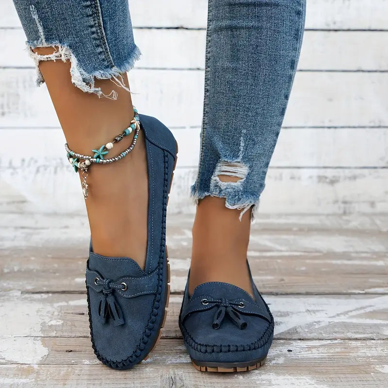 Women’s Vintage Loafers – Orthopedic Comfort, Bow Detail, Non-Slip Sole-5