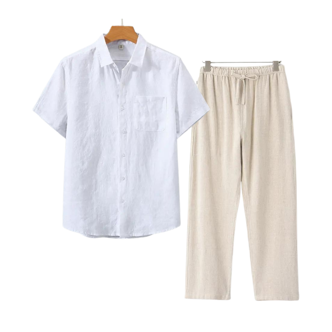 Linen Combo Short Sleeve