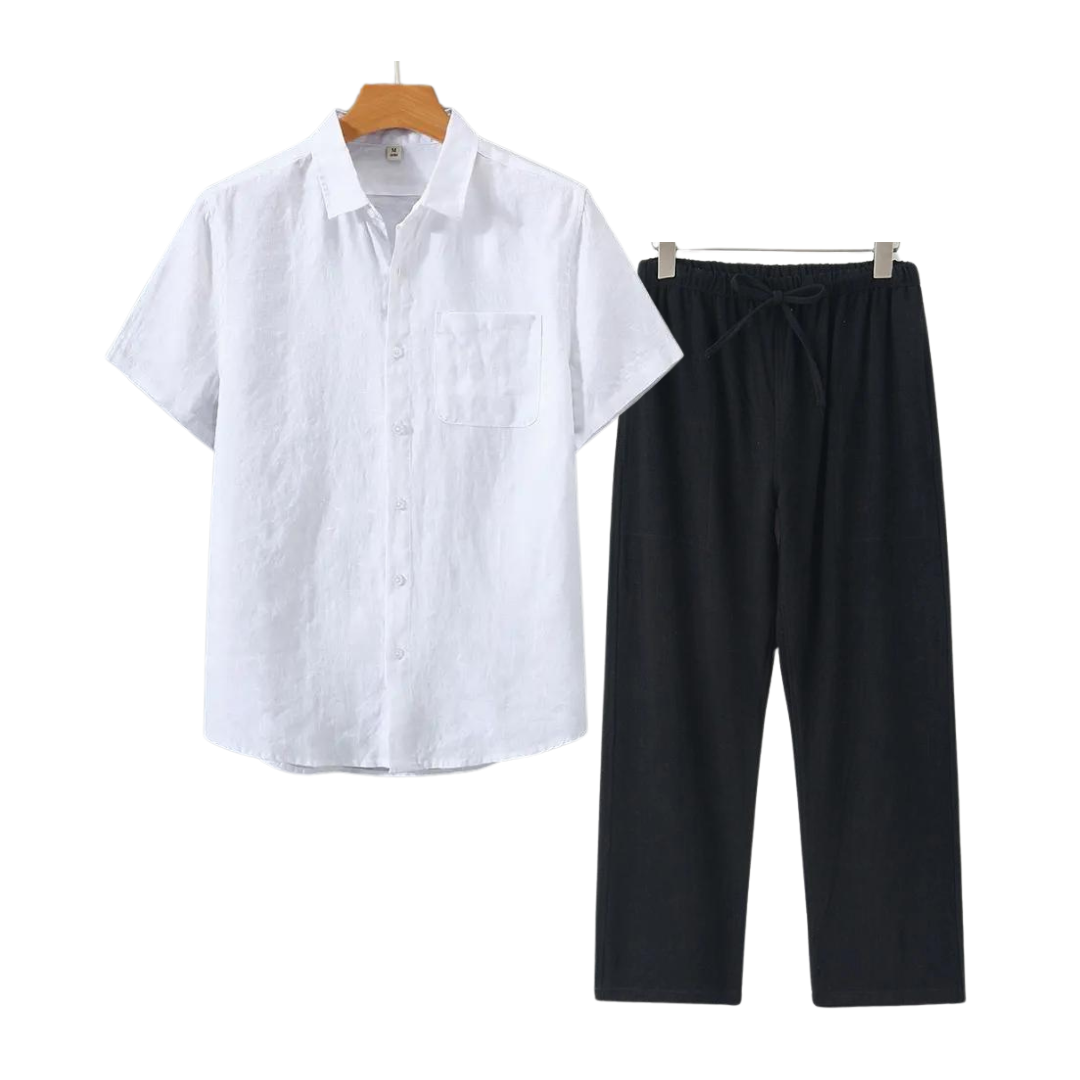 Linen Combo Short Sleeve