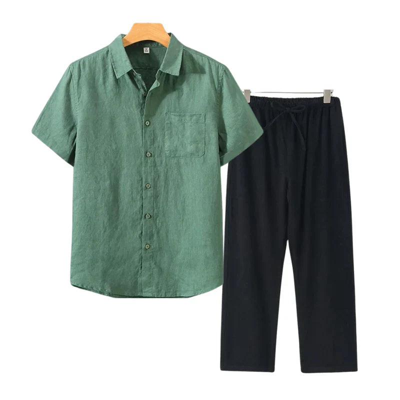 Linen Combo Short Sleeve