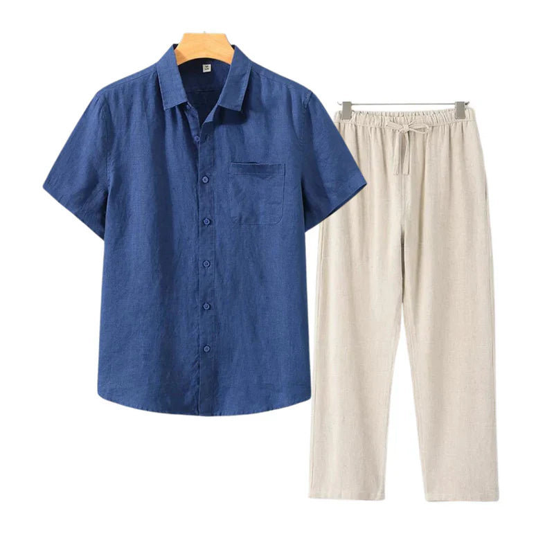 Linen Combo Short Sleeve