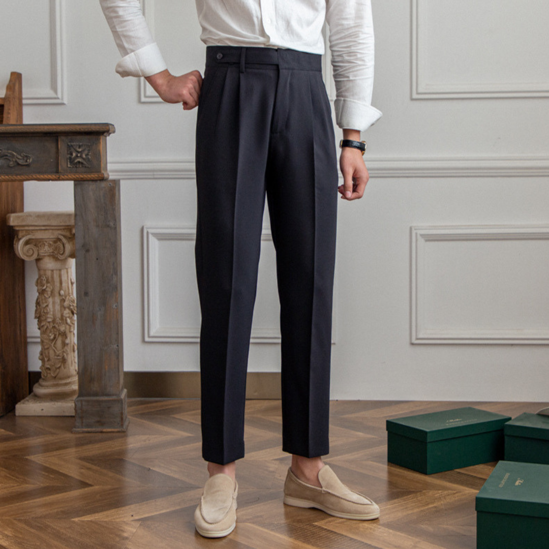Men’s High-Waist Pleated Trousers