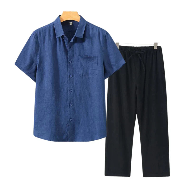 Linen Combo Short Sleeve
