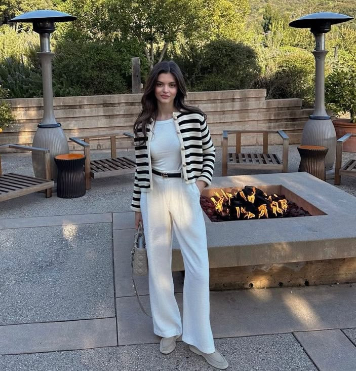 Women’s Premium Cashmere Wool Striped Cardigan