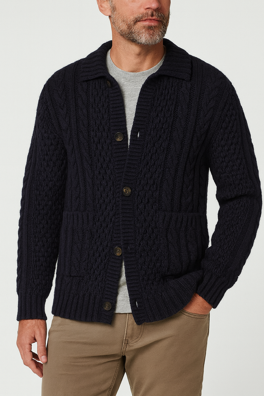 THRUSTYLE | Cable Knit Cardigan