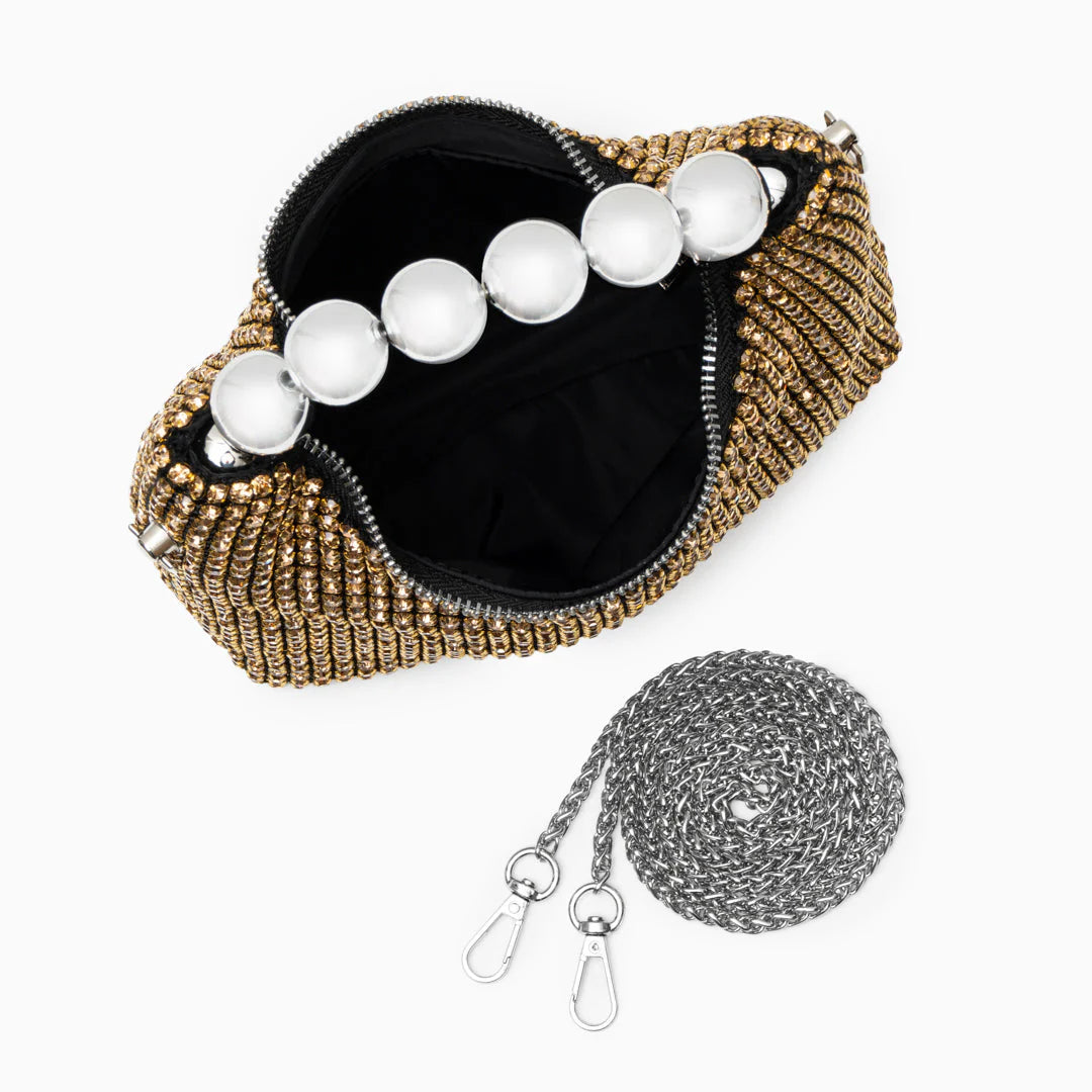 Luxury Rhinestone Evening Bag – Silver Black Gold