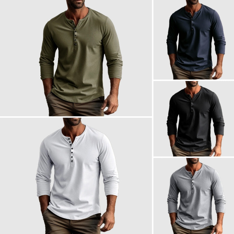 Men's Long Sleeve Henley Shirt