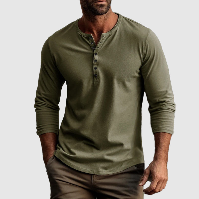 Men's Long Sleeve Henley Shirt
