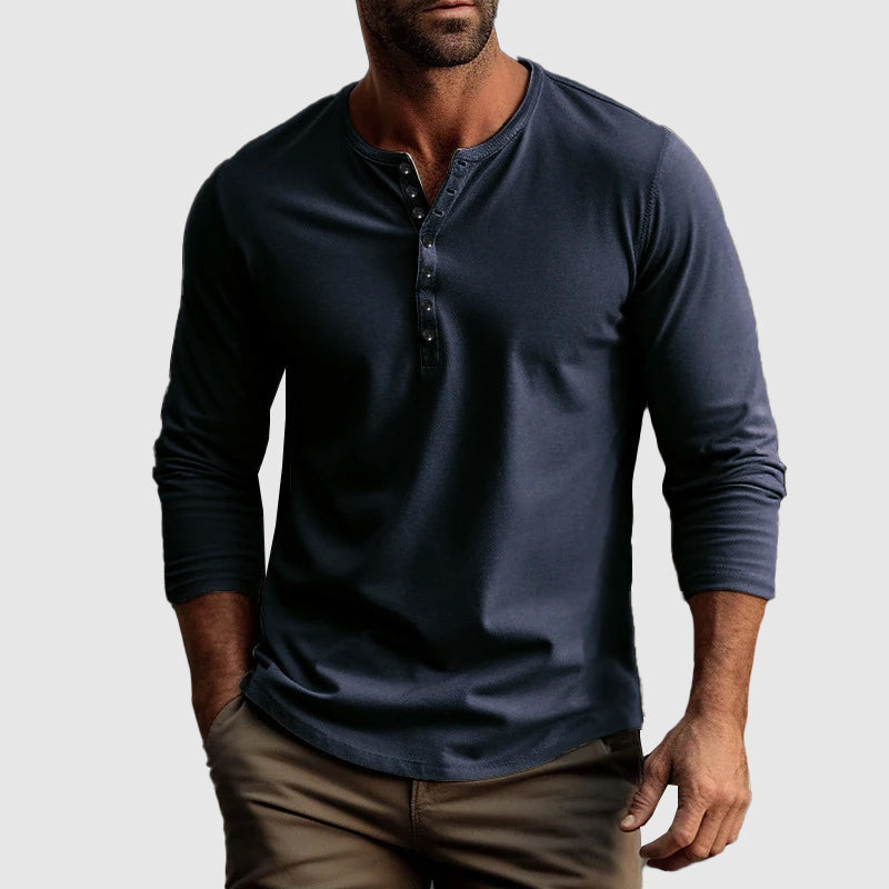 Men's Long Sleeve Henley Shirt