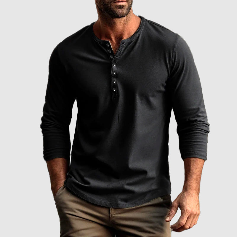 Men's Long Sleeve Henley Shirt