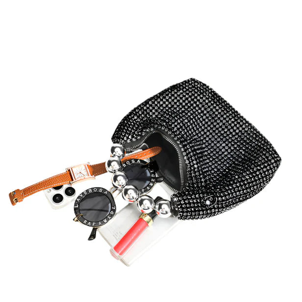Luxury Rhinestone Evening Bag – Silver Black Gold