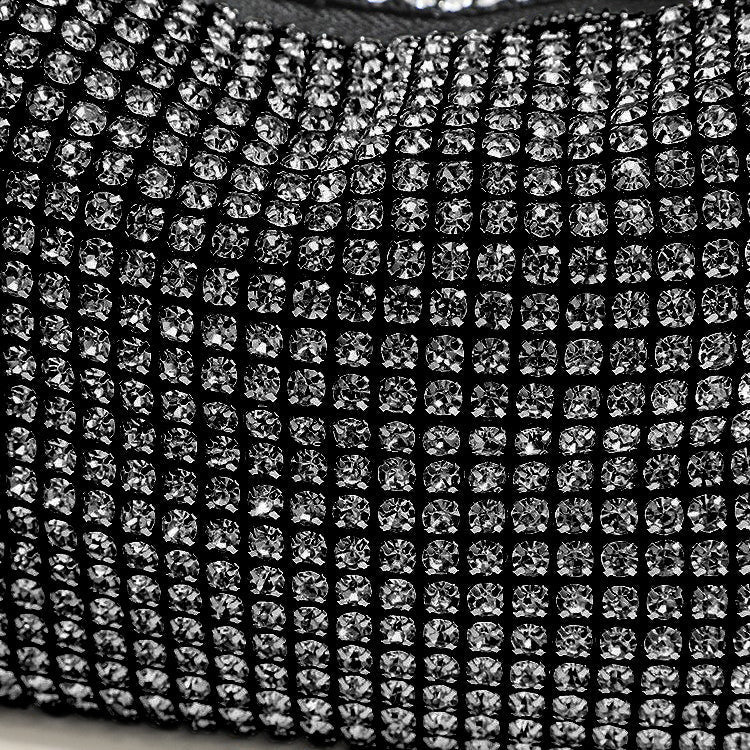 Luxury Rhinestone Evening Bag – Silver Black Gold