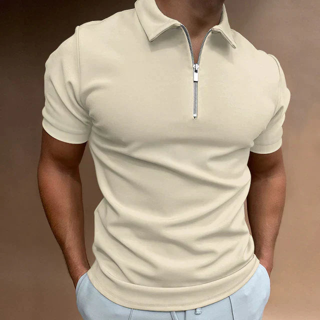 Men's Polo | Casual Zippered Polo Shirt