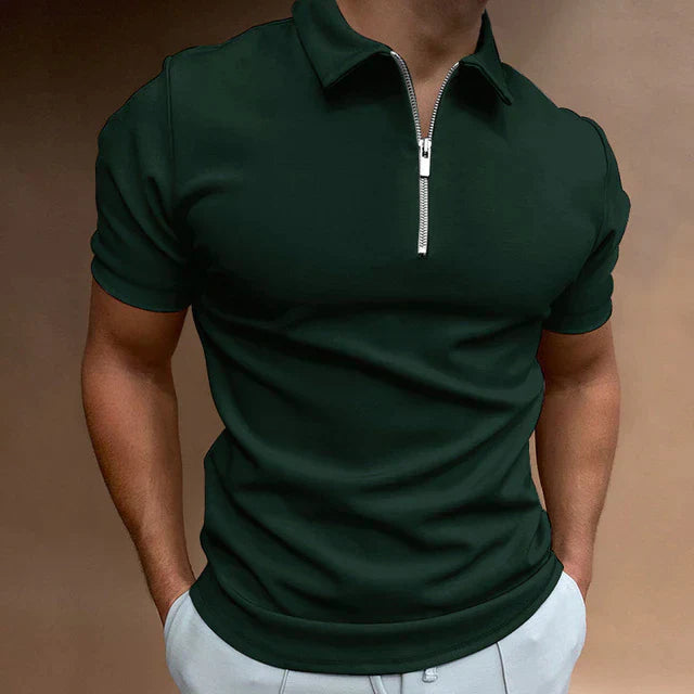 Men's Polo | Casual Zippered Polo Shirt