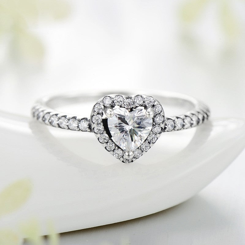 Heart-Shaped Sterling Silver Ring - Timeless Elegance