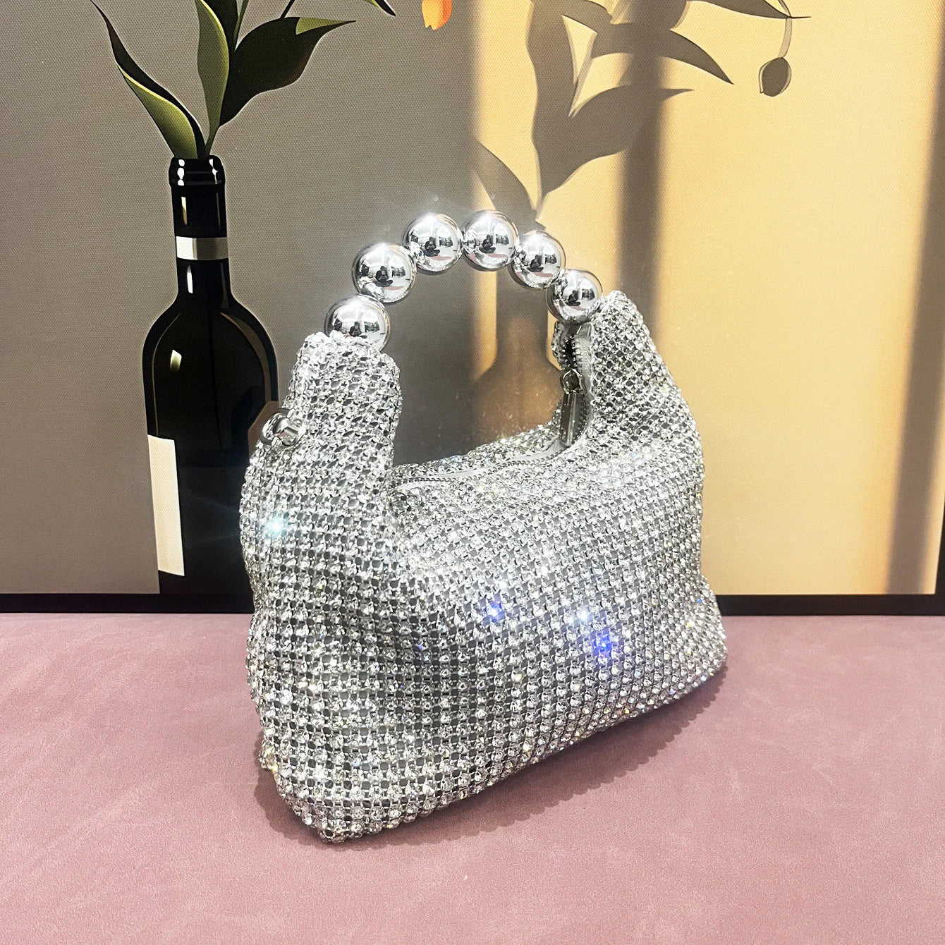 Luxury Rhinestone Evening Bag – Silver Black Gold