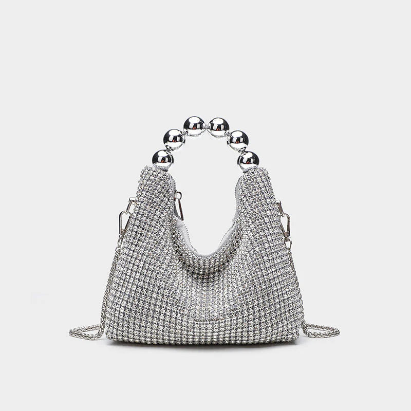 Luxury Rhinestone Evening Bag – Silver Black Gold