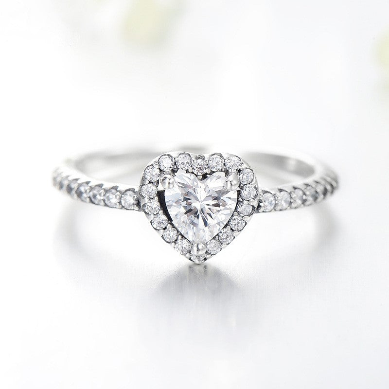 Heart-Shaped Sterling Silver Ring - Timeless Elegance