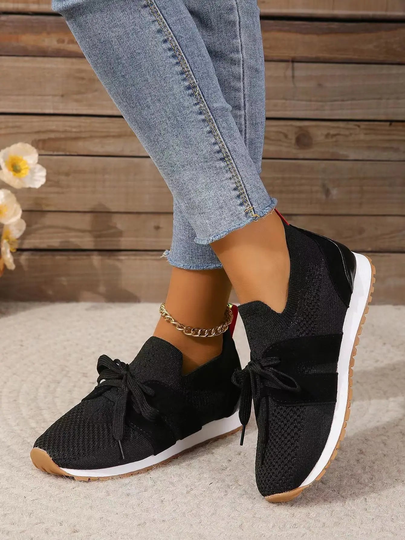 Women’s orthopedic mesh walking shoes - breathable lace-up sneakers with cushioned support