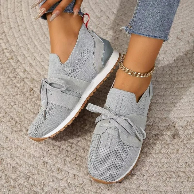 Women’s orthopedic mesh walking shoes - breathable lace-up sneakers with cushioned support