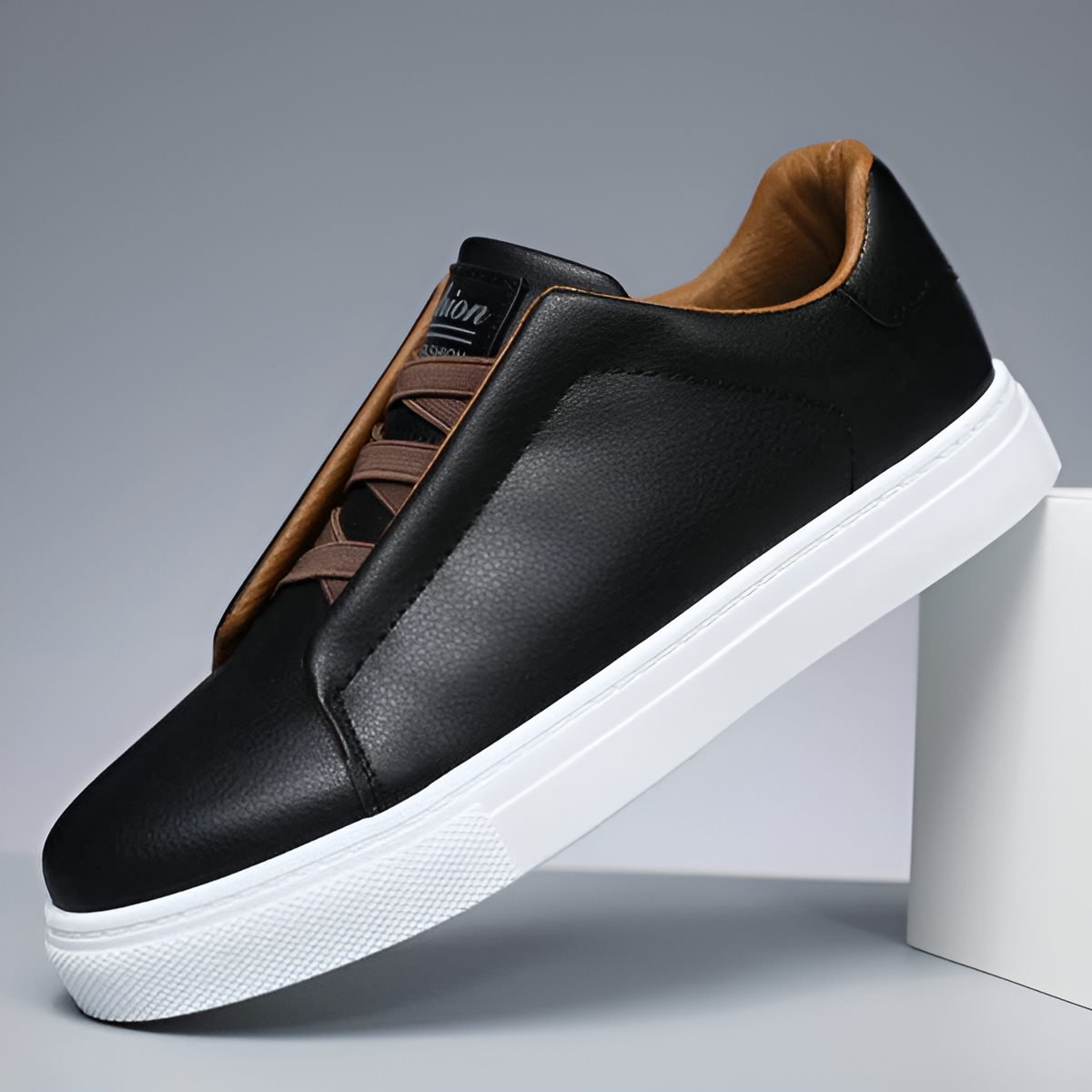 Variant image for Women's White Slip-On Sneakers – Premium Vegan Leather, Stylish Comfort-4