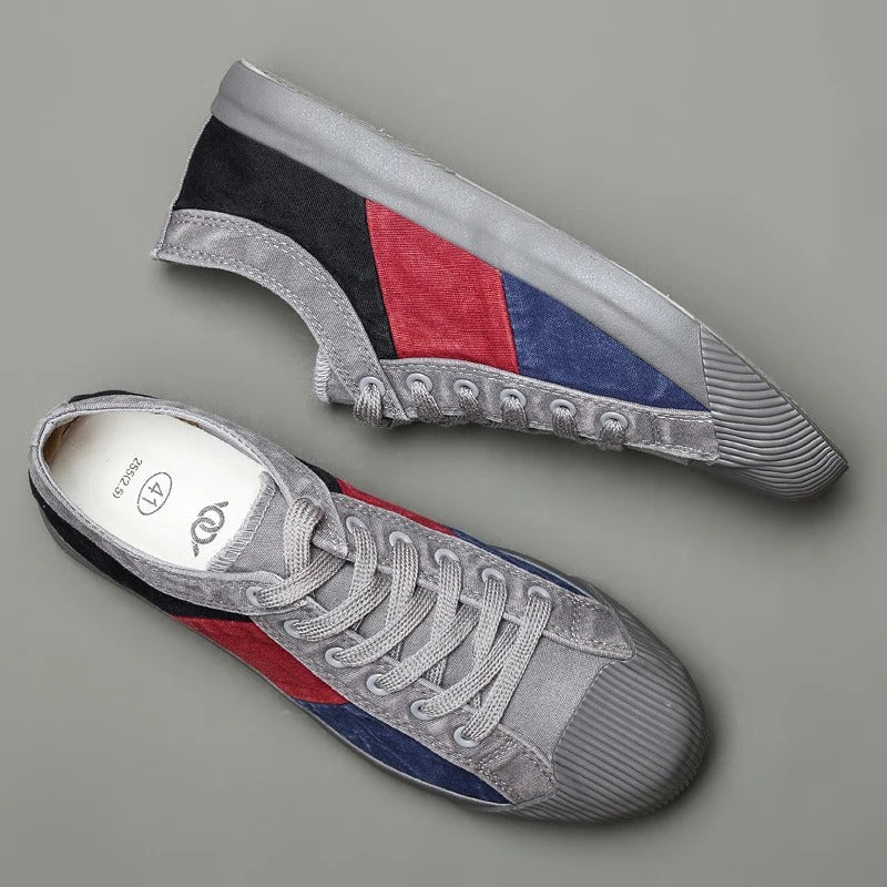 Women's Sneakers – Artistic Canvas Design Inspired by Claude Monet, White Low-Top Style-5