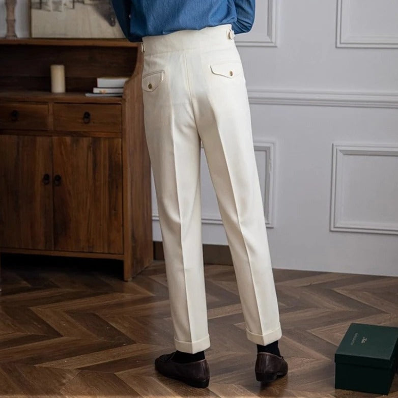 Men’s Pleated High-Waisted Trousers – Classic Elegance & Modern Tailoring