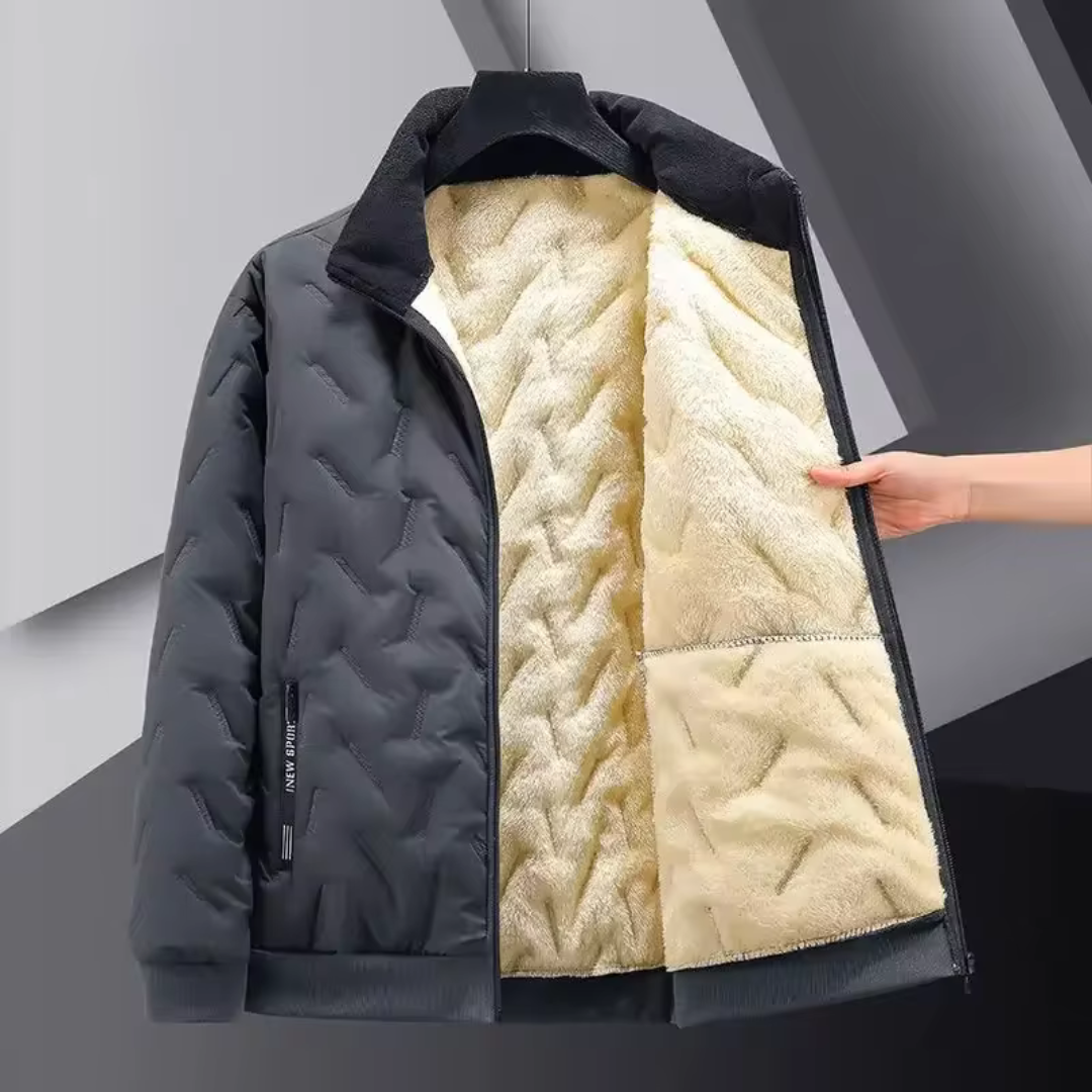 Men’s Padded Winter Jacket – Windproof Fleece-Lined Coat