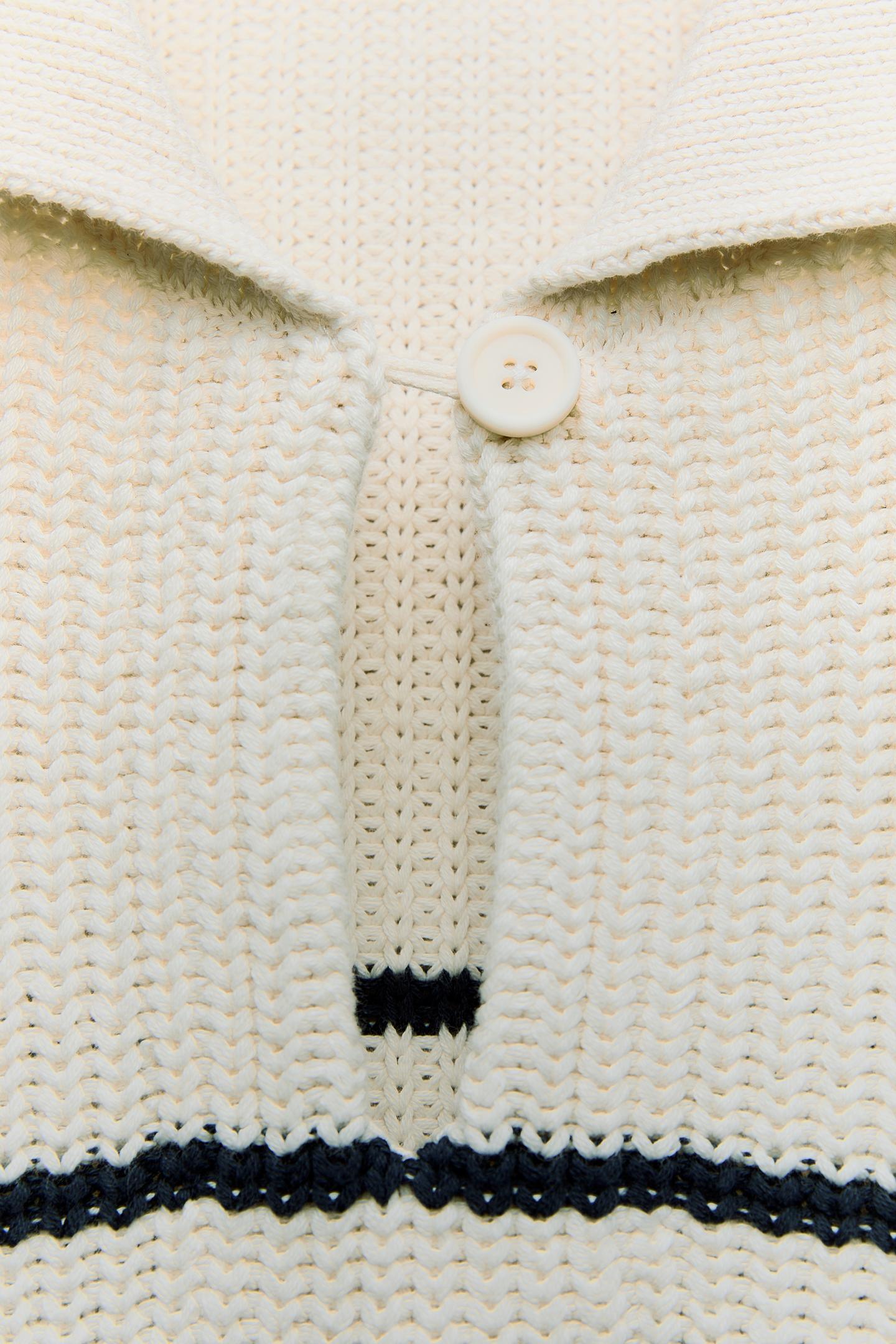 Oversized Knit Polo Woolen Sweater