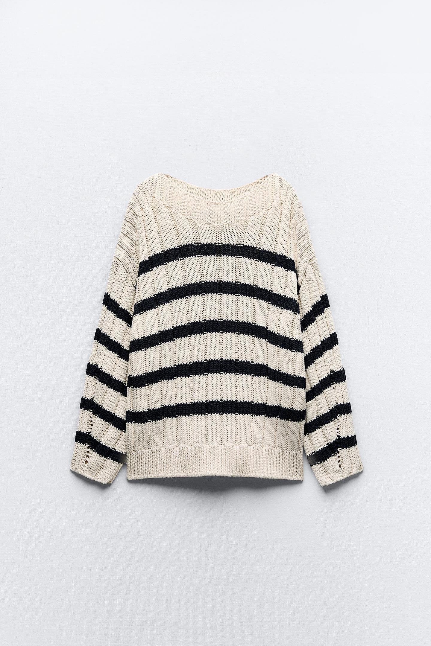 Thrustyle™ -  Knitted Loose Strip Pullover