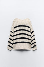 Thrustyle™ -  Knitted Loose Strip Pullover