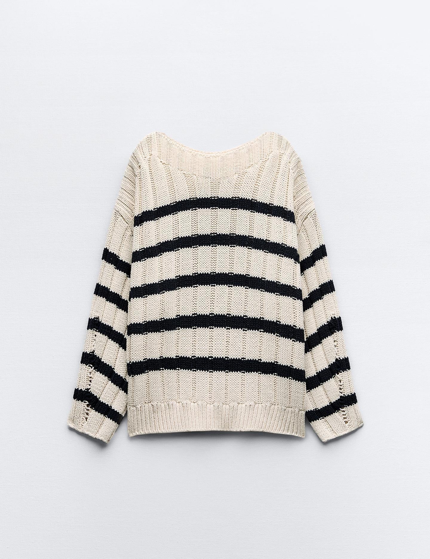 Thrustyle™ -  Knitted Loose Strip Pullover