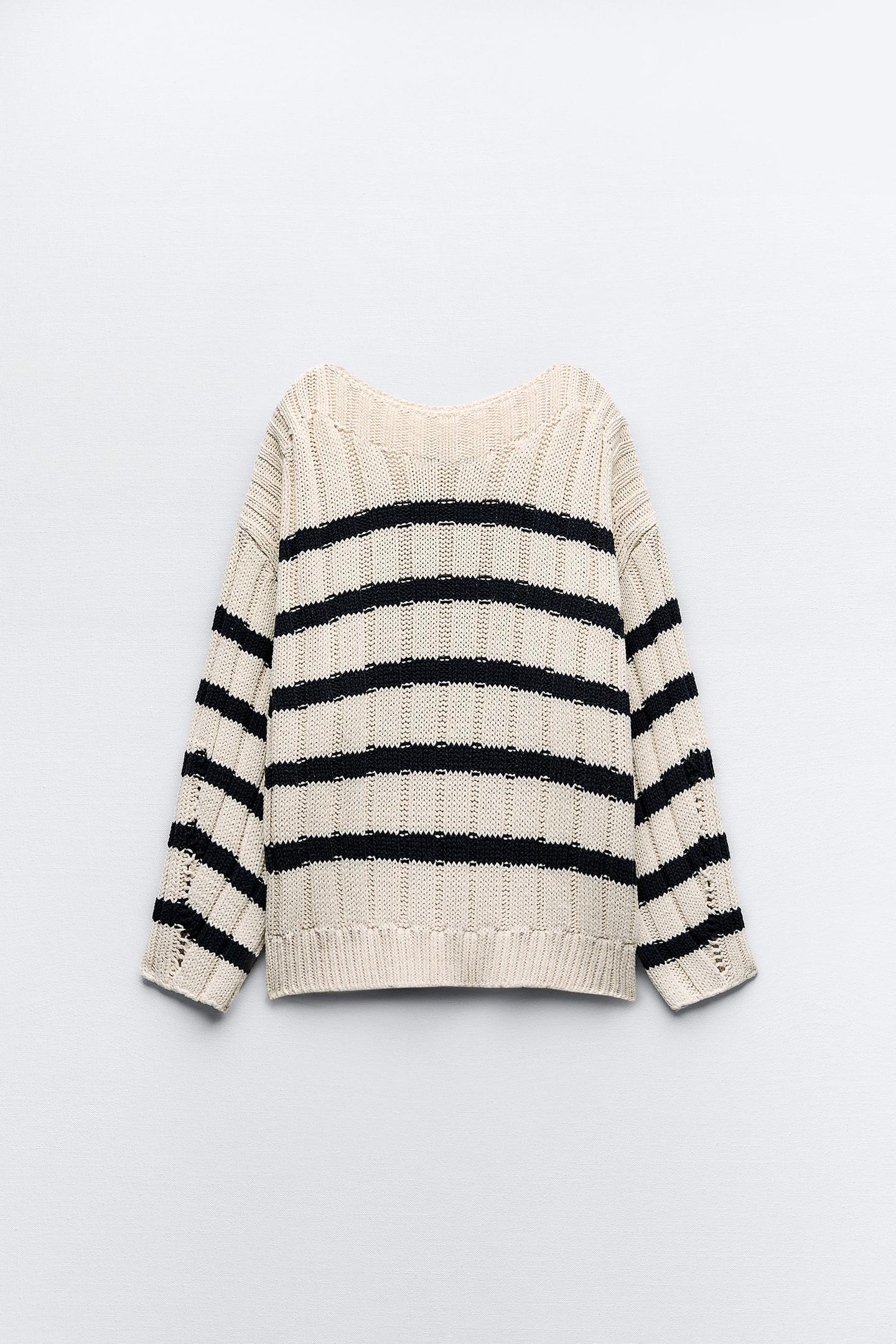 Thrustyle™ -  Knitted Loose Strip Pullover