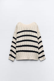 Thrustyle™ -  Knitted Loose Strip Pullover