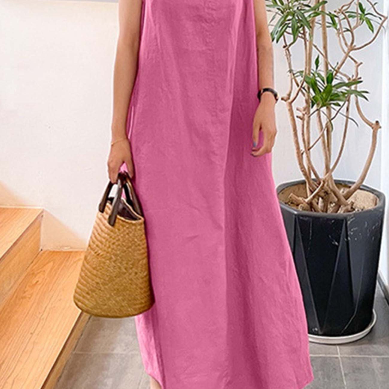 sleeveless midi dress, round neck midi dress, elegant summer dress, day to night dress, chic midi dress, casual midi dress, midi summer dresses for women, sleeveless elegant dress, chic casual dress, women's round neckline dress, summer day dress, casual elegant midi dress, midi dress for women casual chic, summer midi dress sleeveless, elegant day dress, women's sleeveless chic summer midi dress