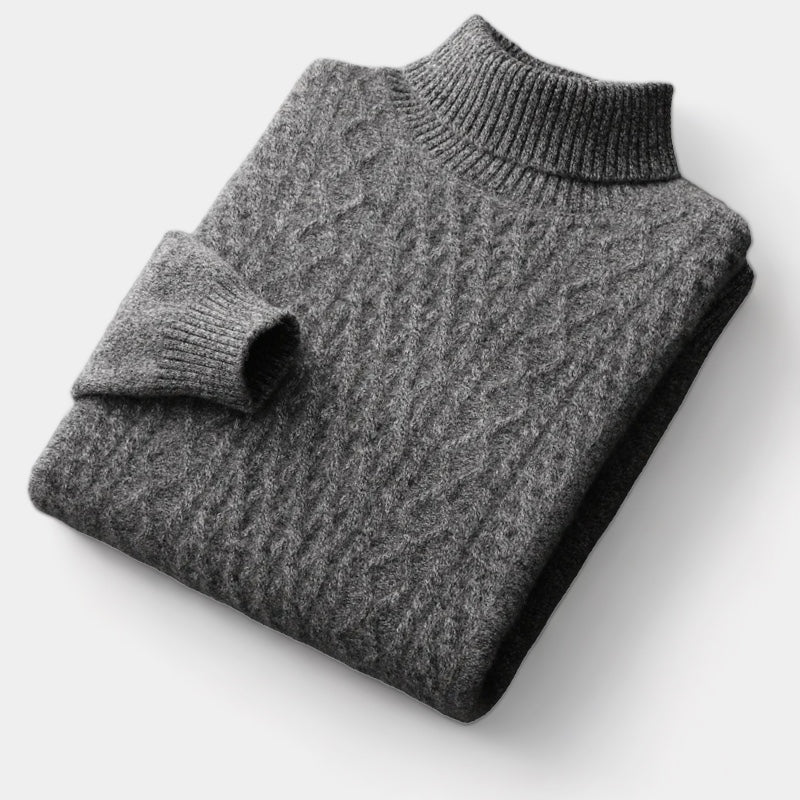 Merino Wool Knitted Turtleneck Sweater