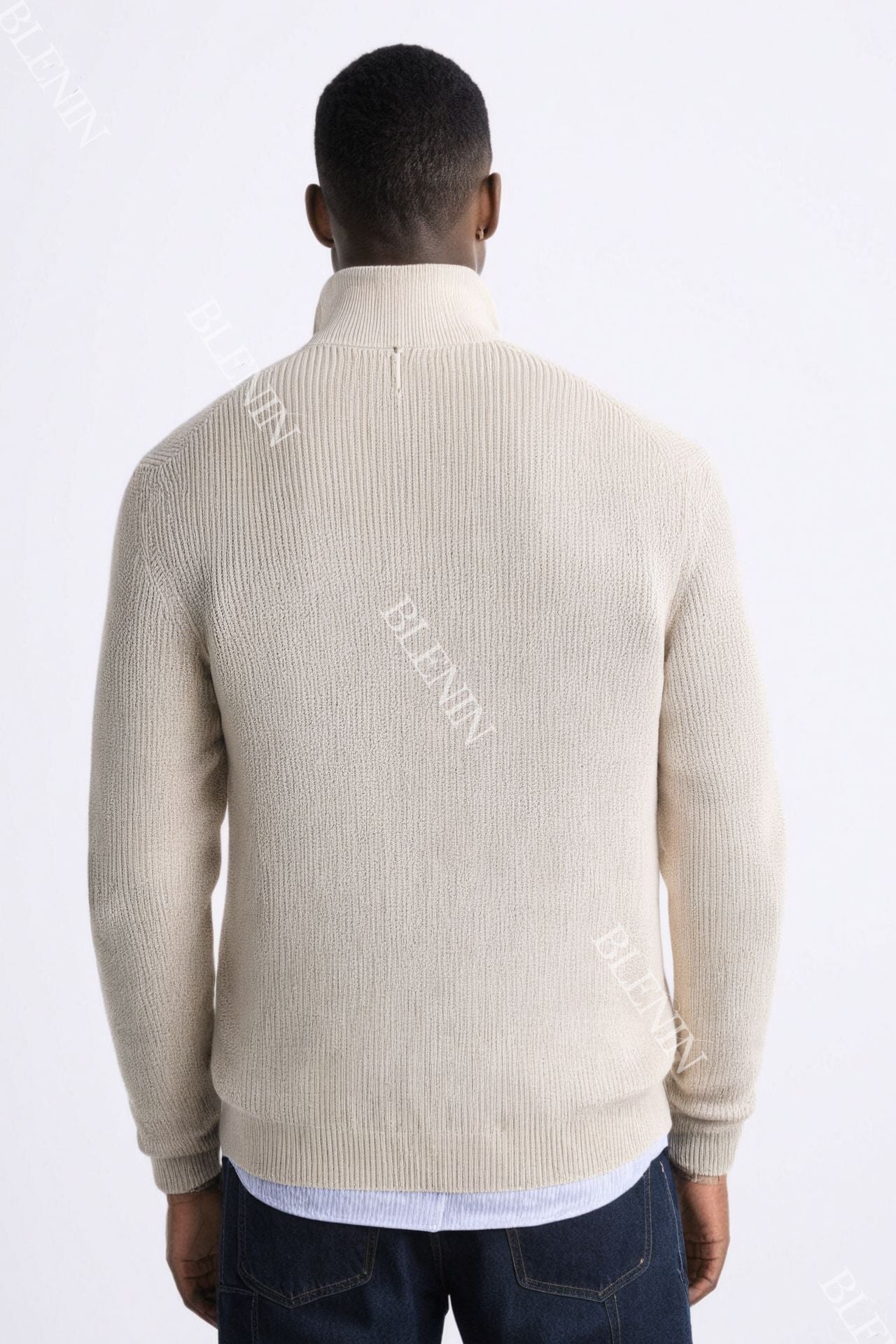 Old Money Classic Knitted Wool Zip Sweater