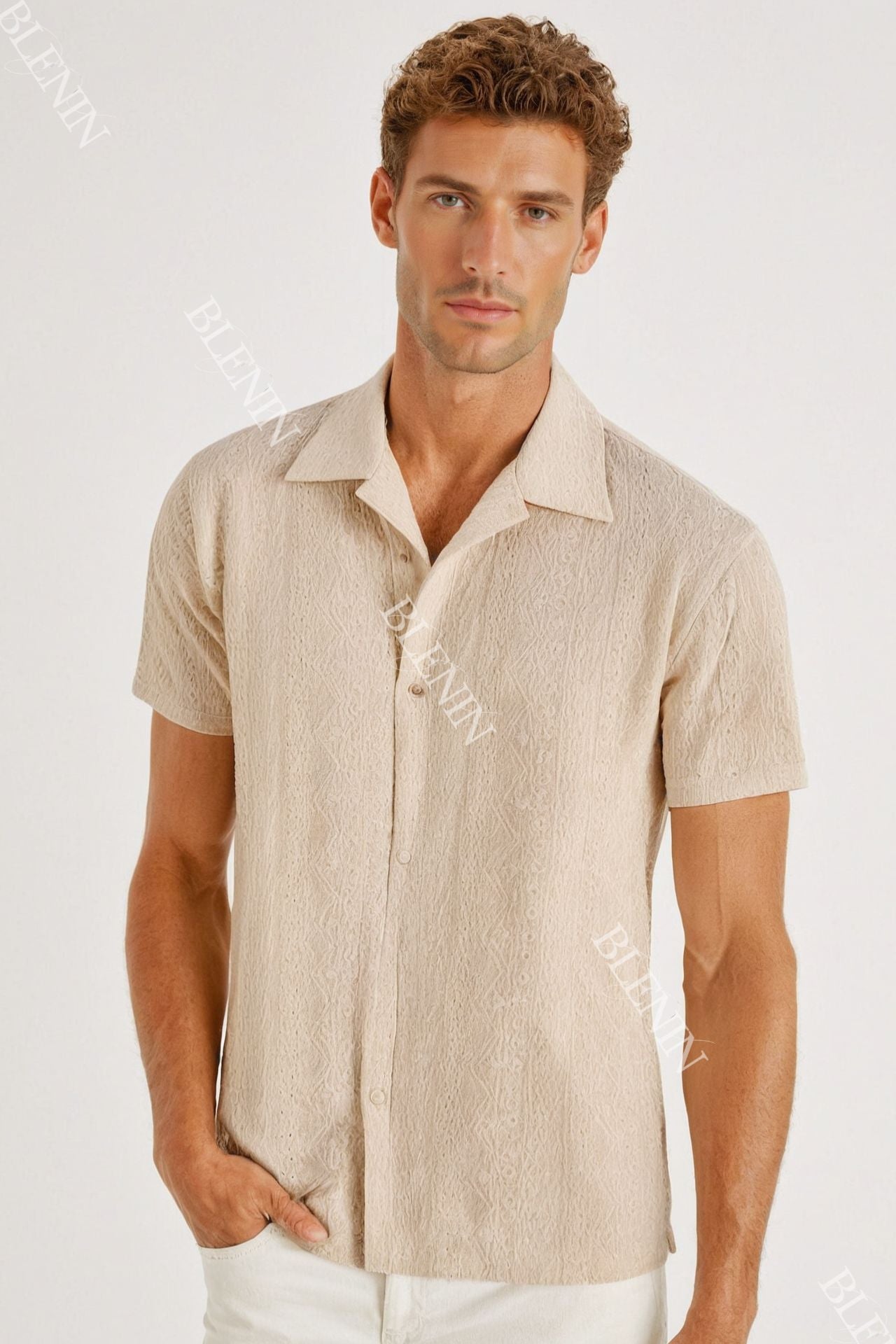 Old Money Patterned Classic Knitted Elegant Summer Polo Shirt