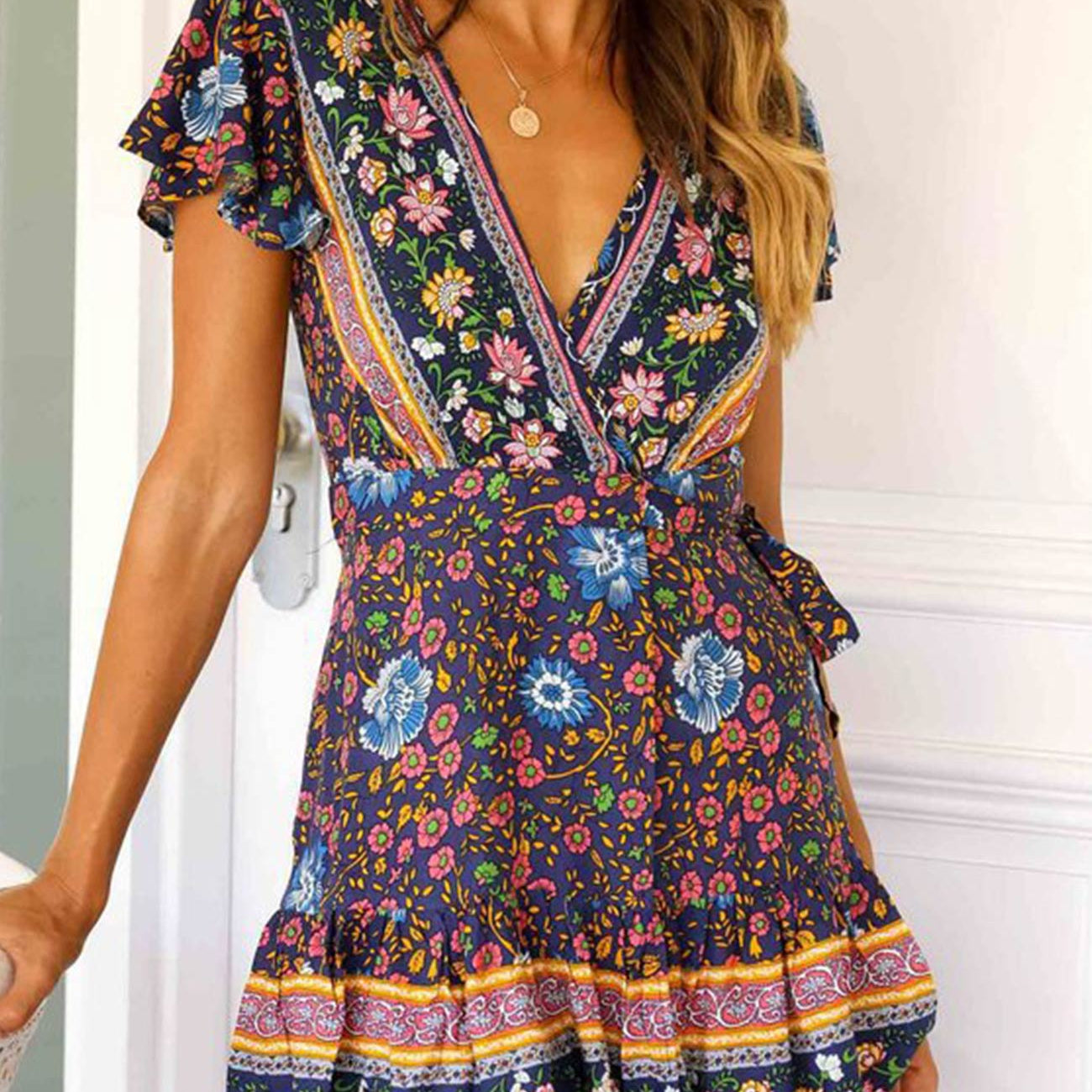 bohemian dress, v neck dress, tie waist dress, slit mini dress, boho style dress, bohemian fashion, festival dress, casual mini dress, boho dresses, bohemian clothing, boho chic, boho style clothing, boho summer dresses, boho chic clothing, boho dresses for women, boho mini dress, women's bohemian clothing, casual bohemian dress, chic boho clothing, boho slit dress, women's boho fashion