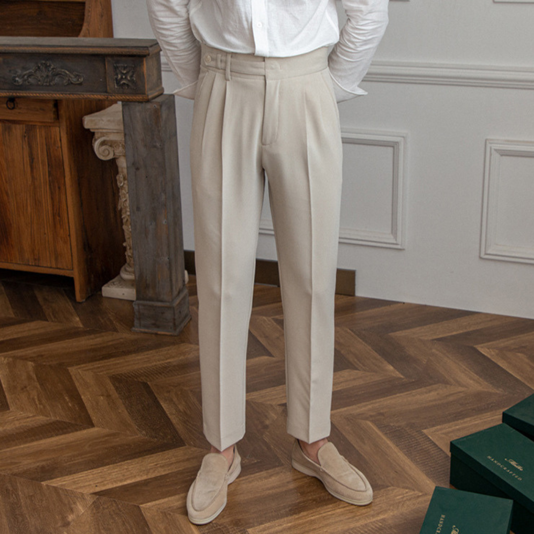 Men’s High-Waist Pleated Trousers