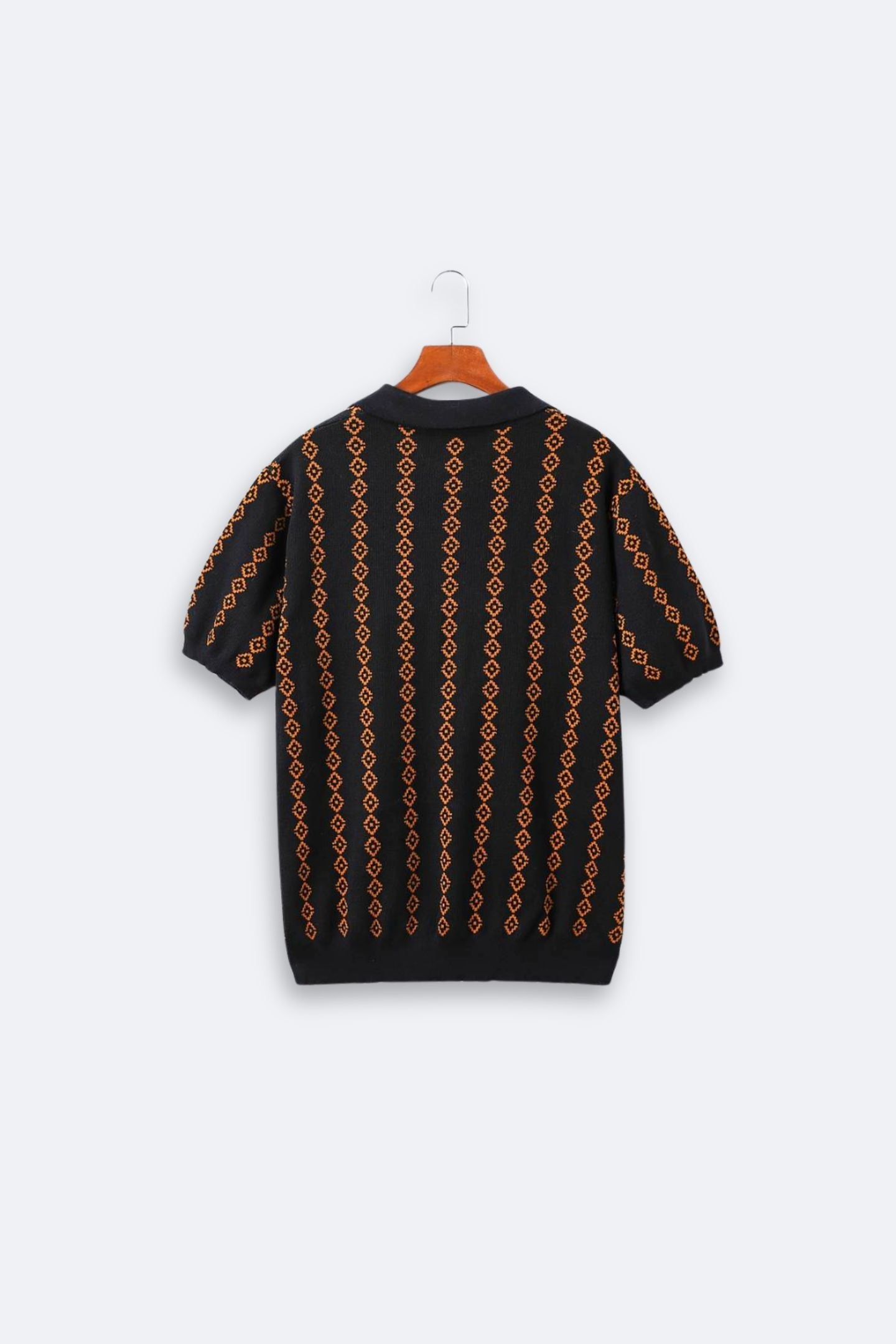 Old Money Pattern Chic Knit Polo T-Shirt