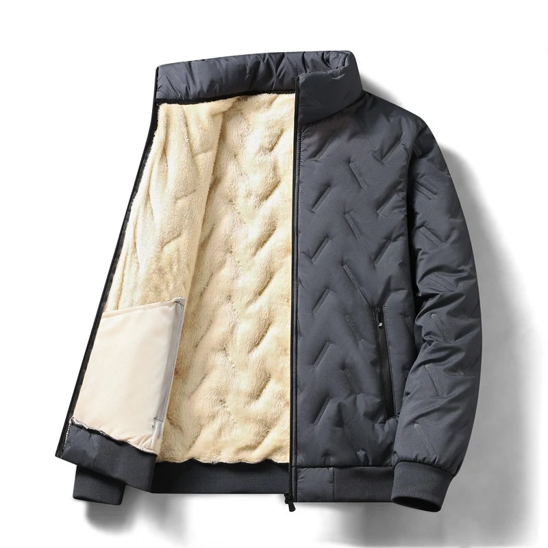 Men’s Padded Winter Jacket – Windproof Fleece-Lined Coat