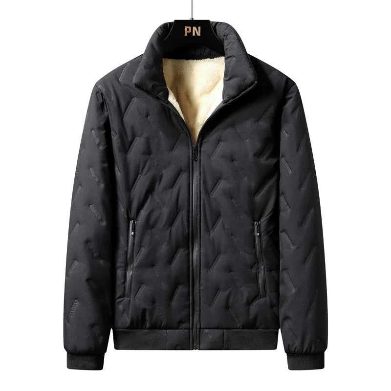 Men’s Padded Winter Jacket – Windproof Fleece-Lined Coat