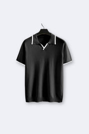 Old Money Contrast Slim Fitted Elegant Summer Sleeveless Polo T-Shirt