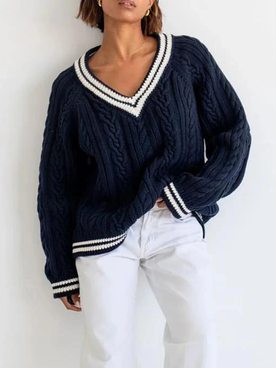 Vintage V-Neck Stripe Jumper