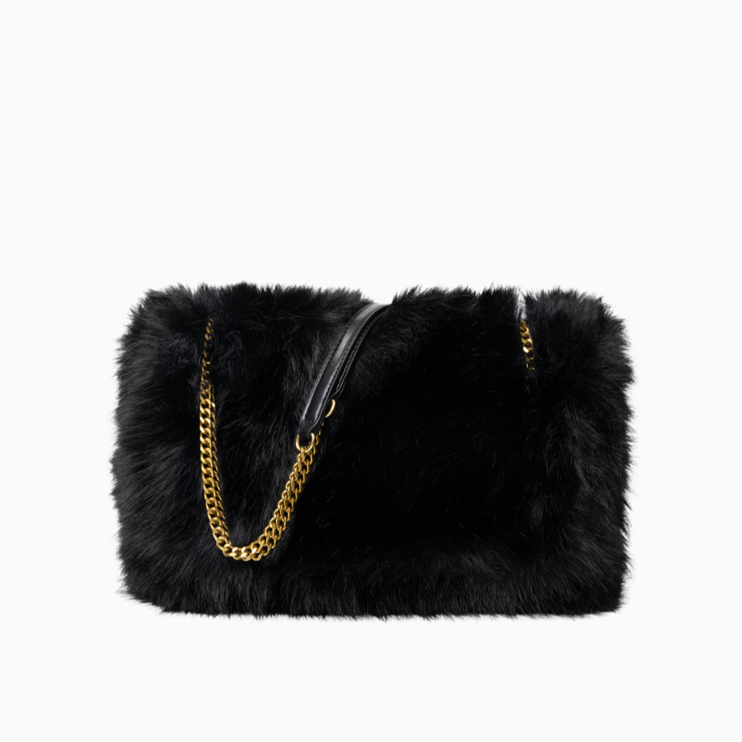 plush shoulder bag, faux fur bag, women's designer bag, chain strap handbag, fashionable shoulder bag, trendy purse, luxury women's bag, shoulder bag, black shoulder bag, shoulder bags for women, plush handbag, faux fur shoulder bag, women's black purse, trendy shoulder bag, luxury handbag, women's shoulder purse, chain strap women's bag, fashionable black handbag, faux fur chain strap purse